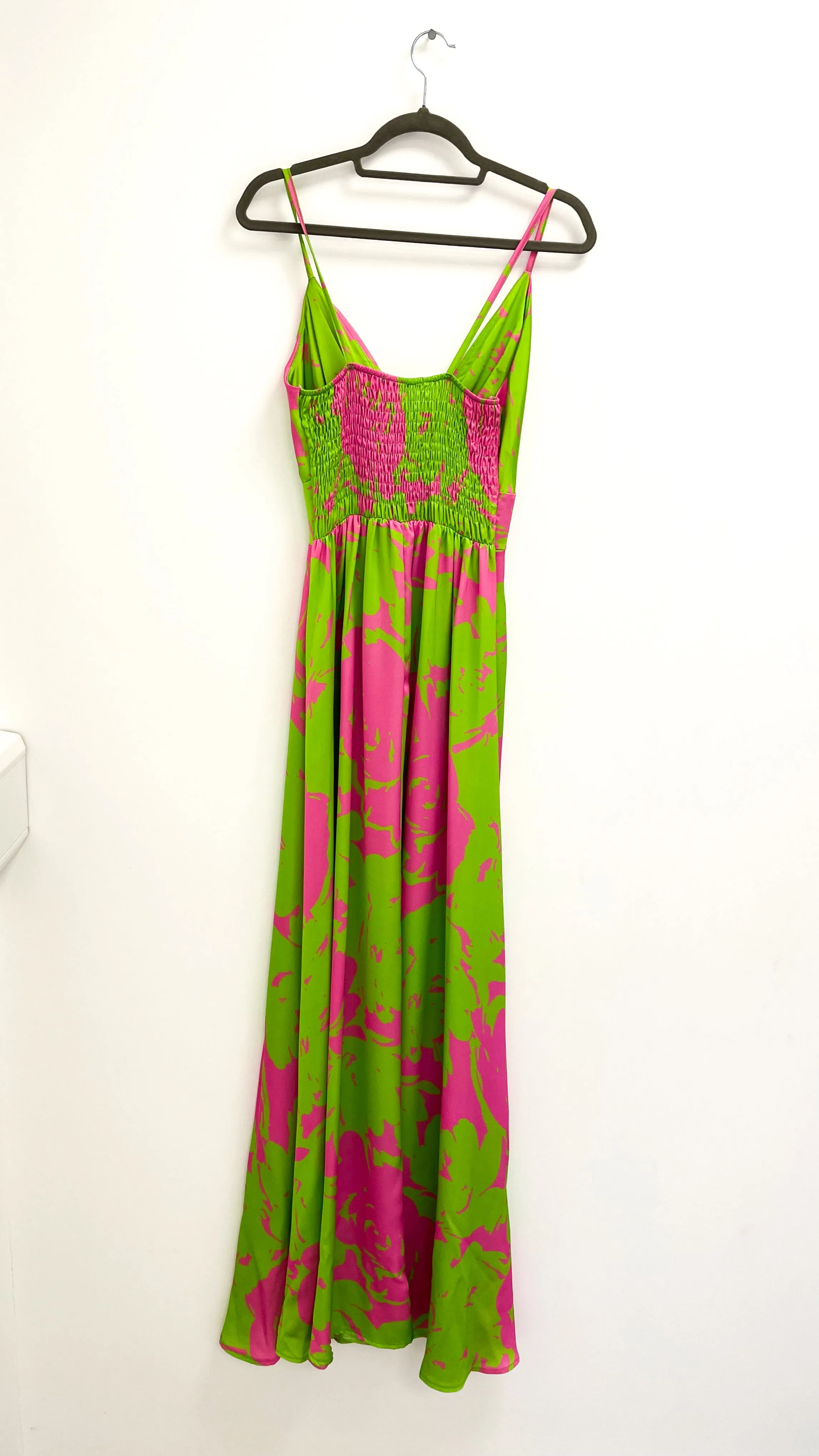 4-A1471 Lola Maxi Dress Lime/Pink