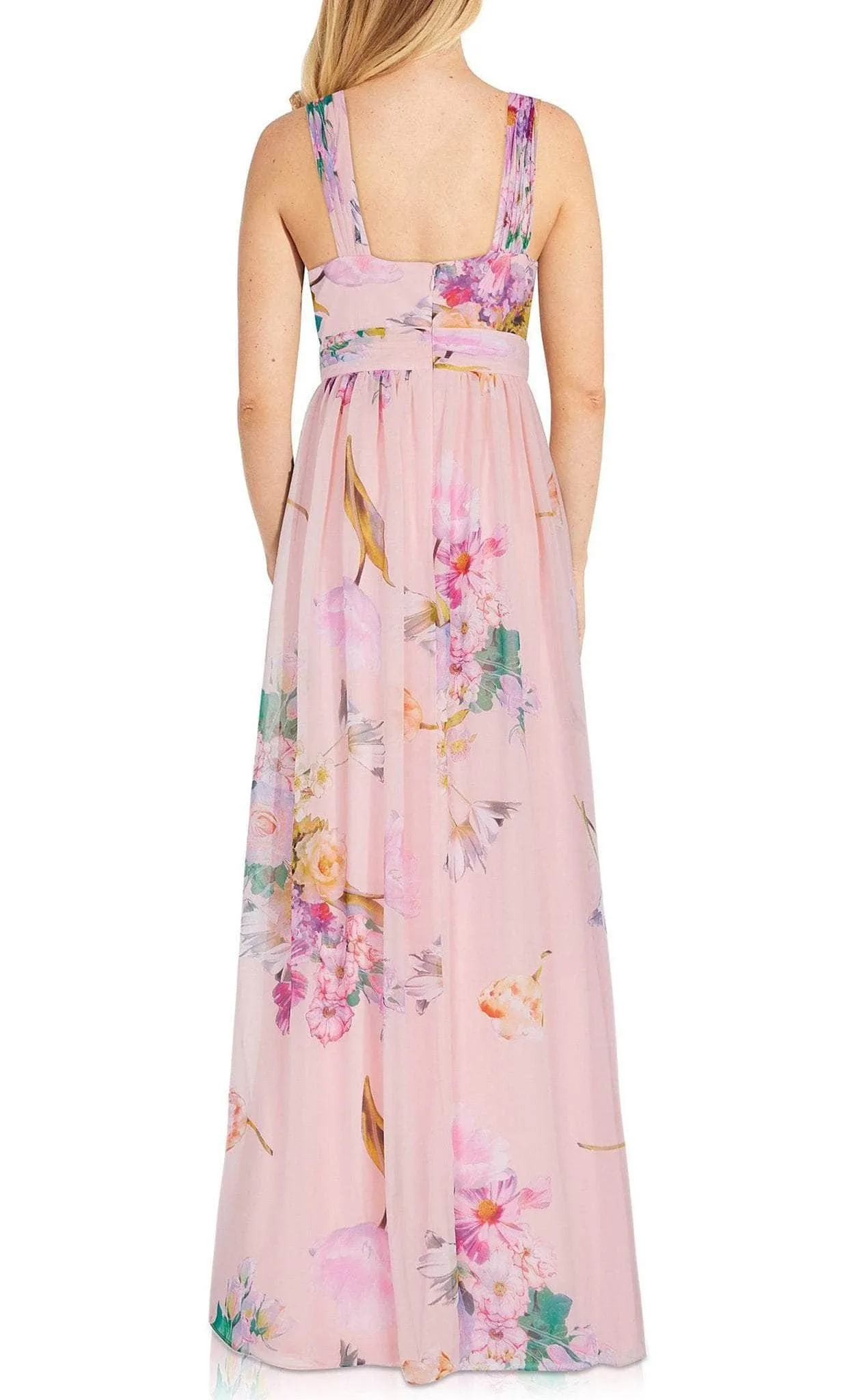 Adrianna Papell AP1E207803 - Full Length A-line Floral Halter Dress