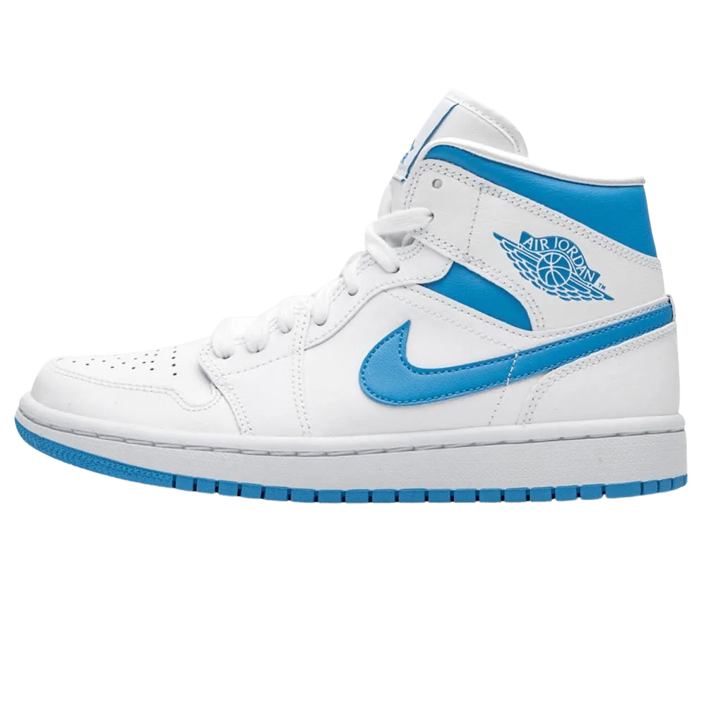 Air Jordan 1 Wmns Mid 'UNC' White Carolina Blue