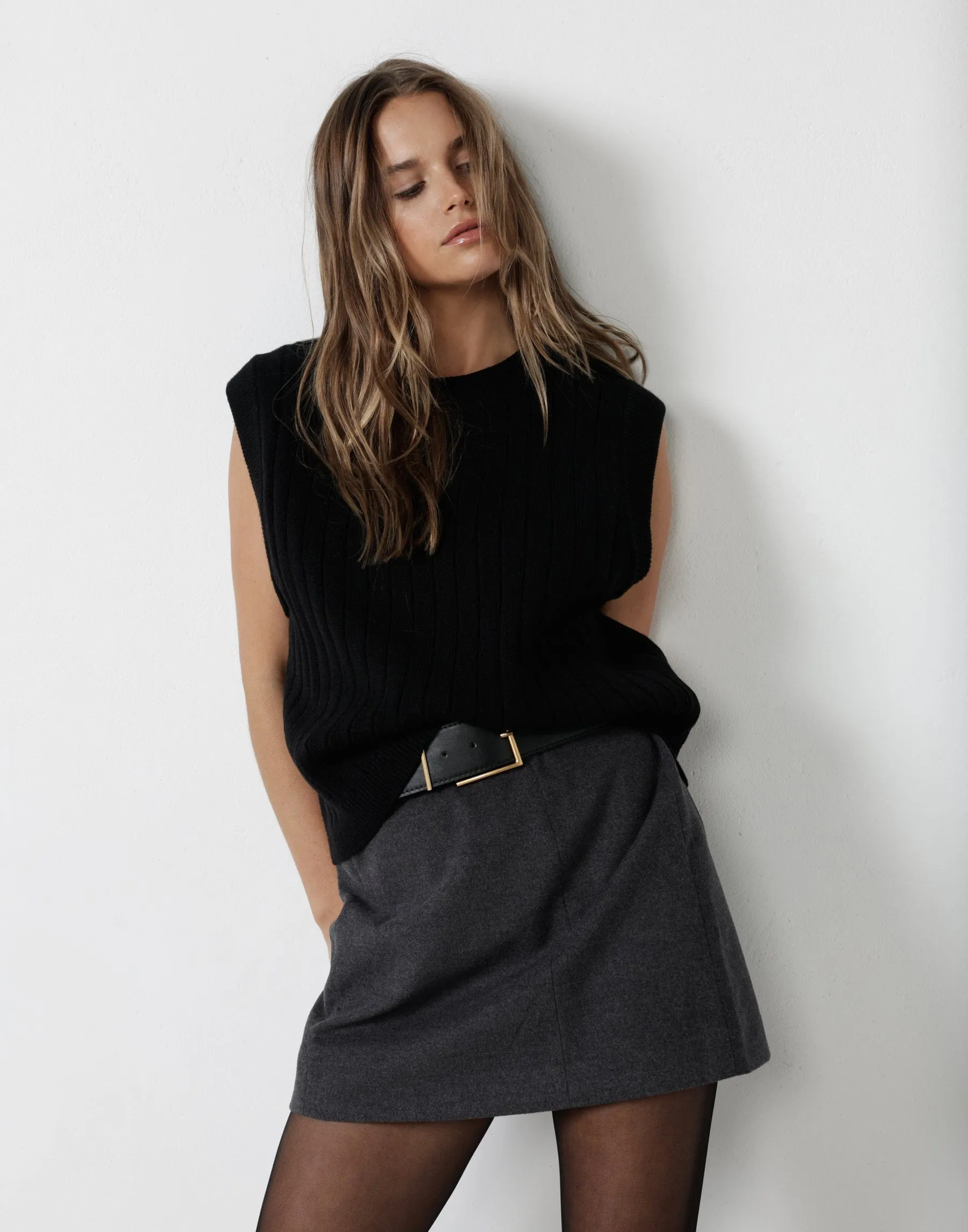 Alex Mini Skirt (Grey)