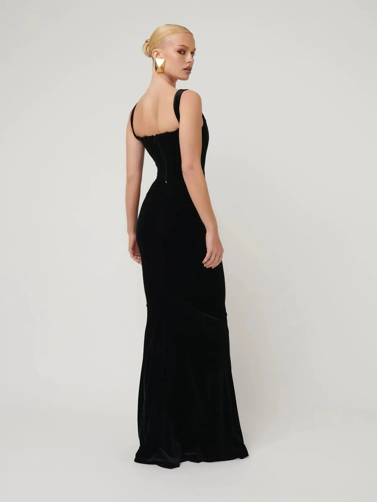 Aline Maxi Skirt - Black Velvet