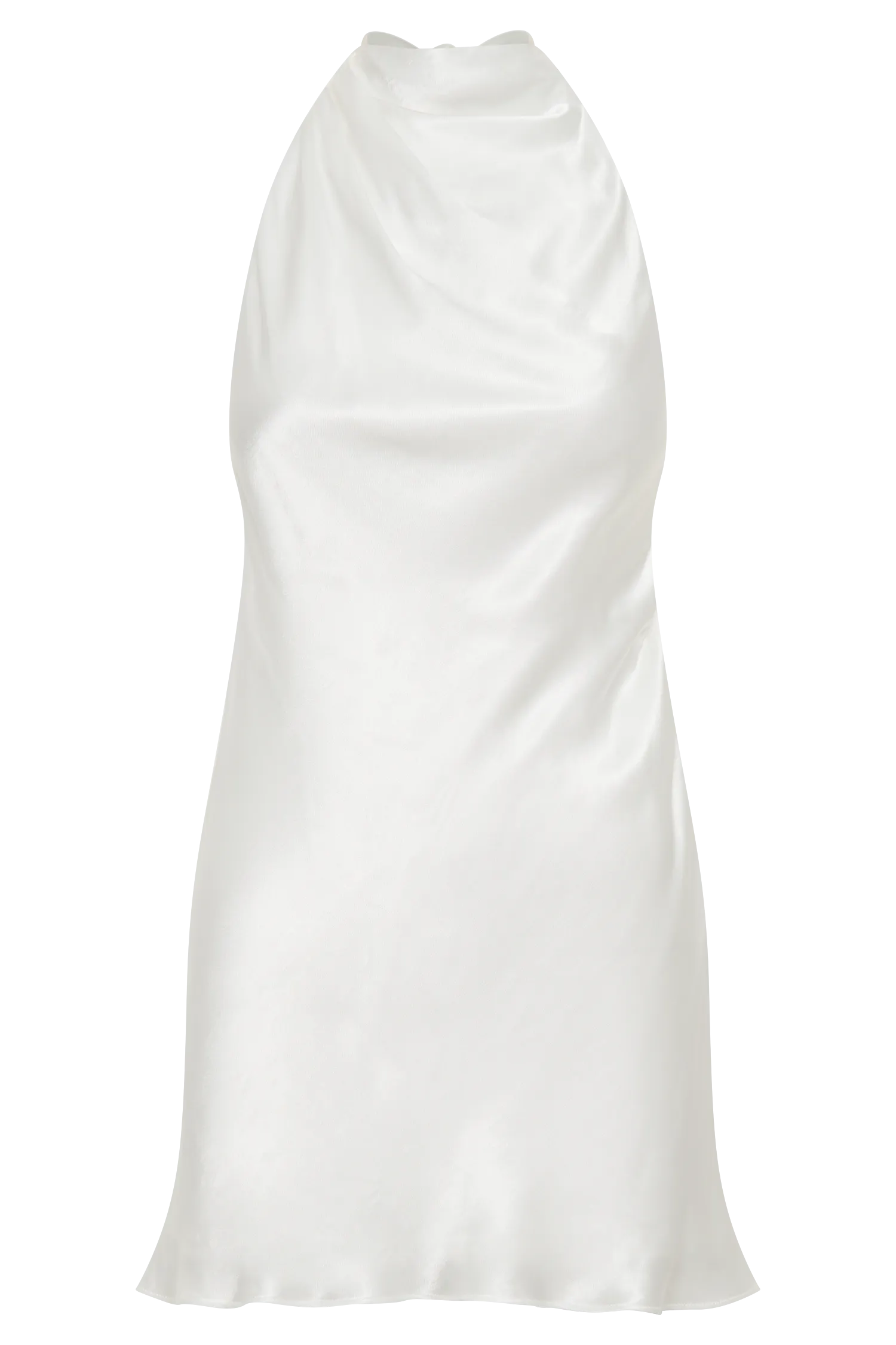 Allison Satin Halter Mini Dress - White