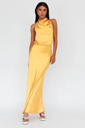 Amalfi Sunset Cowl Halterneck Maxi Dress Sun