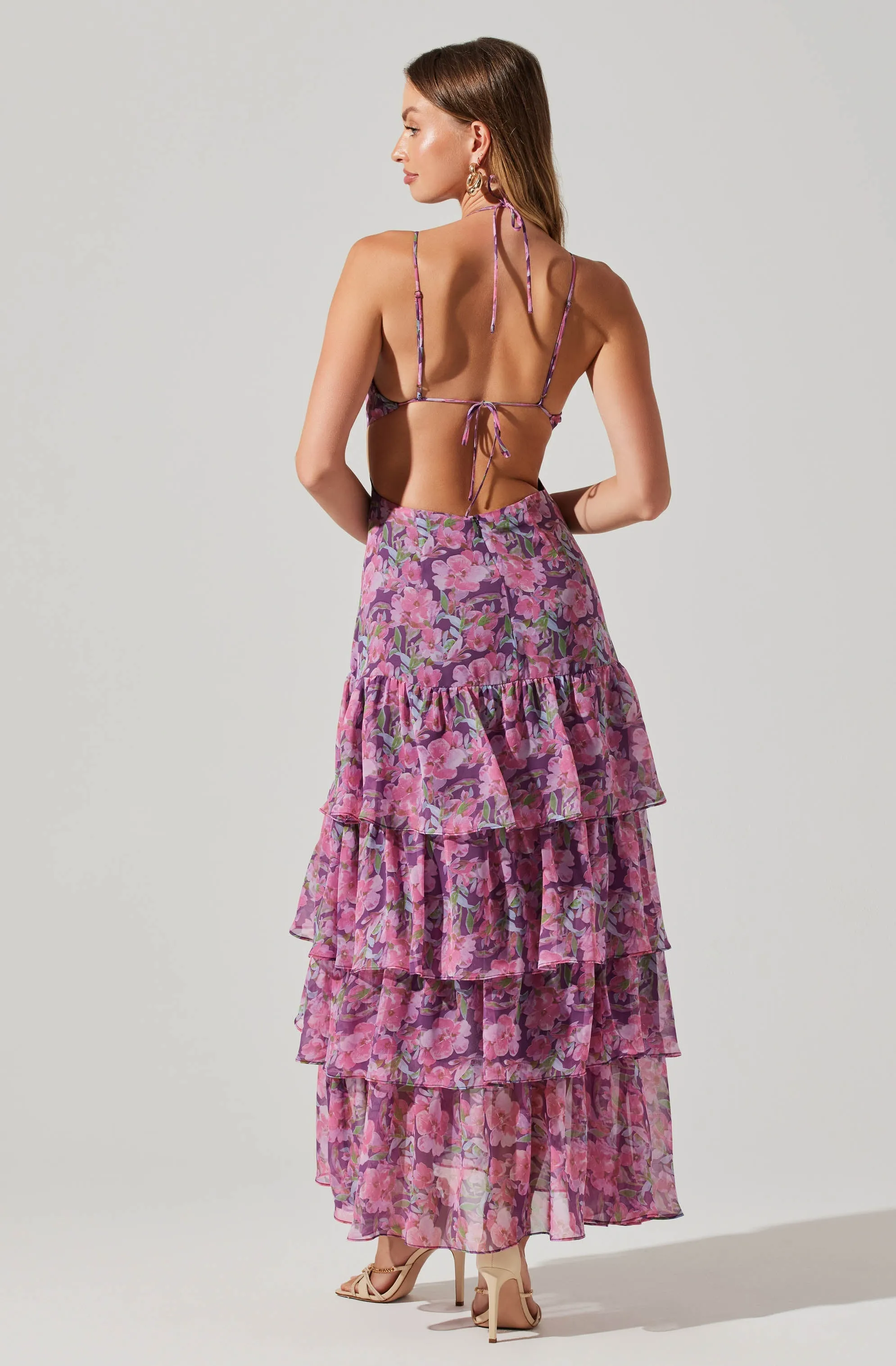 Aneira Floral Tiered Maxi Dress