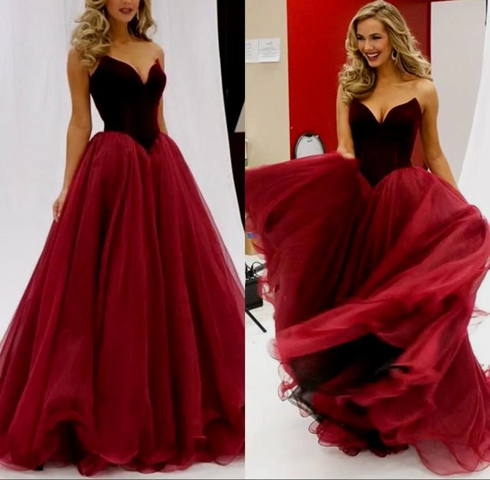 Ball Gown Burgundy Prom Dress Cheap Long Prom Dress #ER174