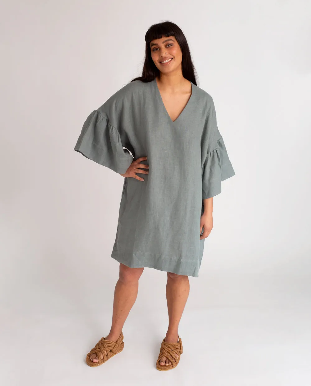 Bee-May Linen Dress In Ocean