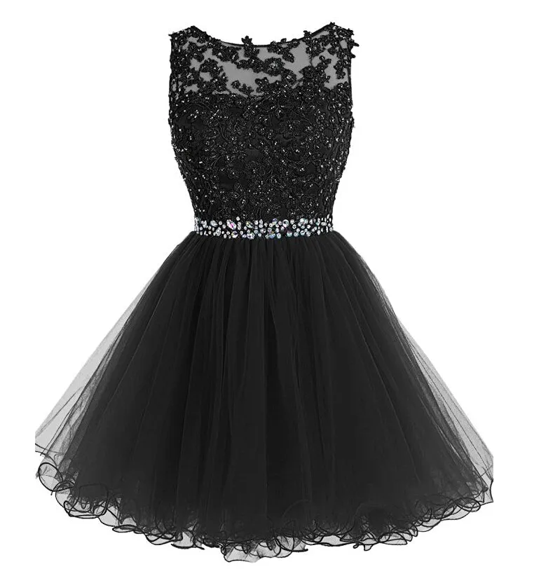 Black Homecoming Dresses, Short Prom Dress ,Winter Formal Dress, Pageant Dance Dresses, Back To School Party Gown, PC0634