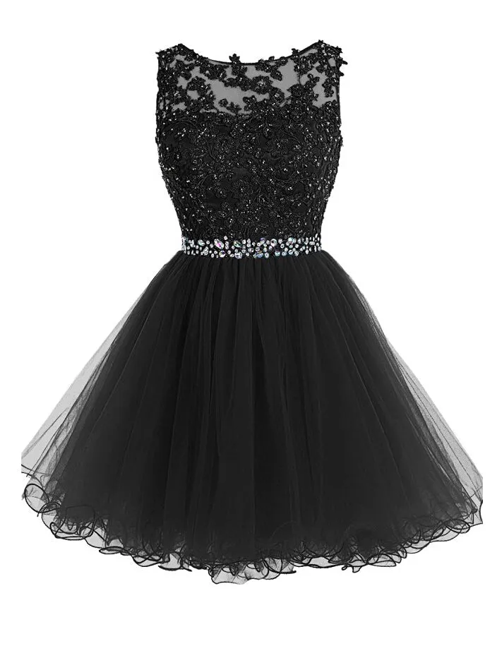 Black Homecoming Dresses, Short Prom Dress ,Winter Formal Dress, Pageant Dance Dresses, Back To School Party Gown, PC0634