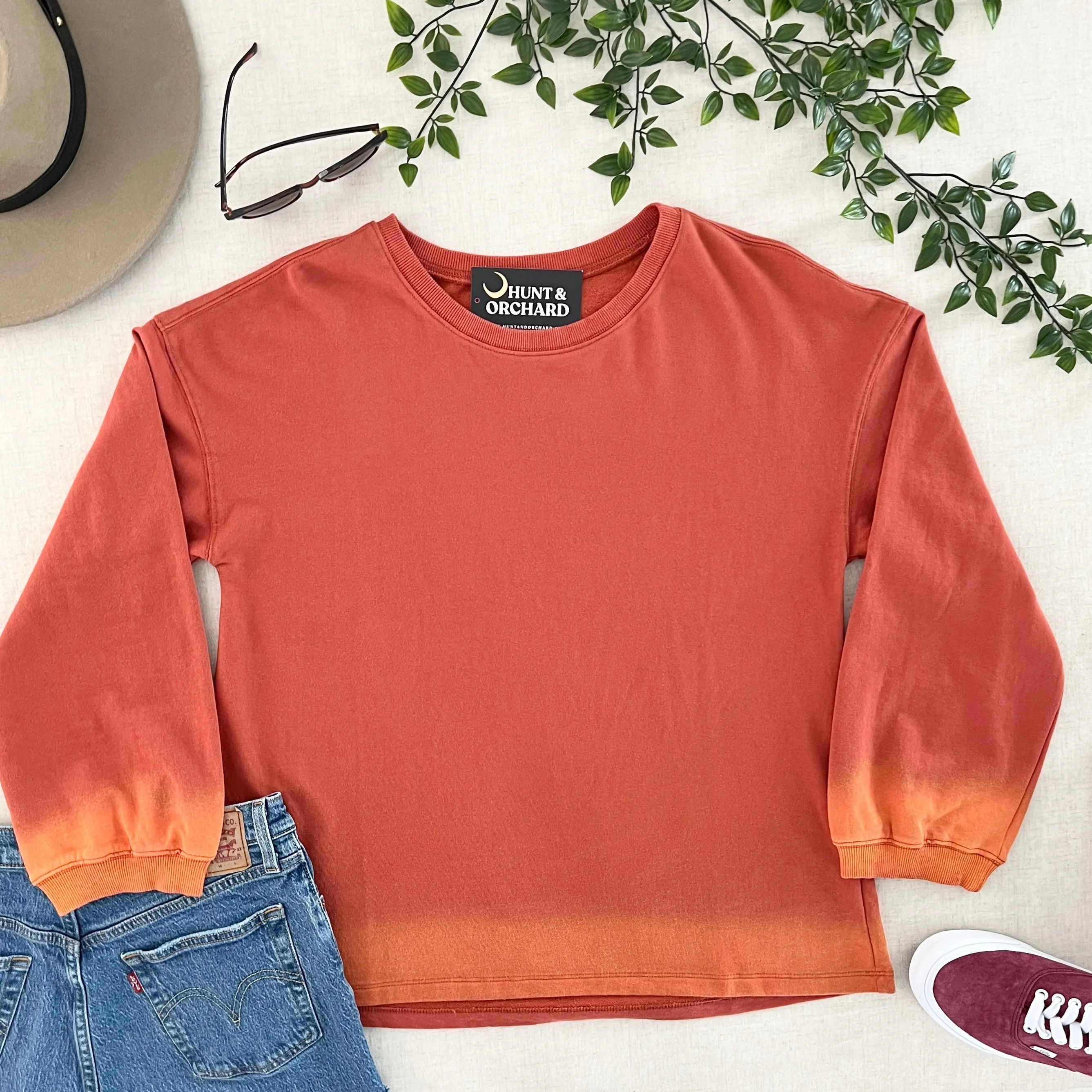 Carla Ombre Tie Dye Pullover - Rust