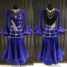 DLK Blue Sponsored Ballroom Dress