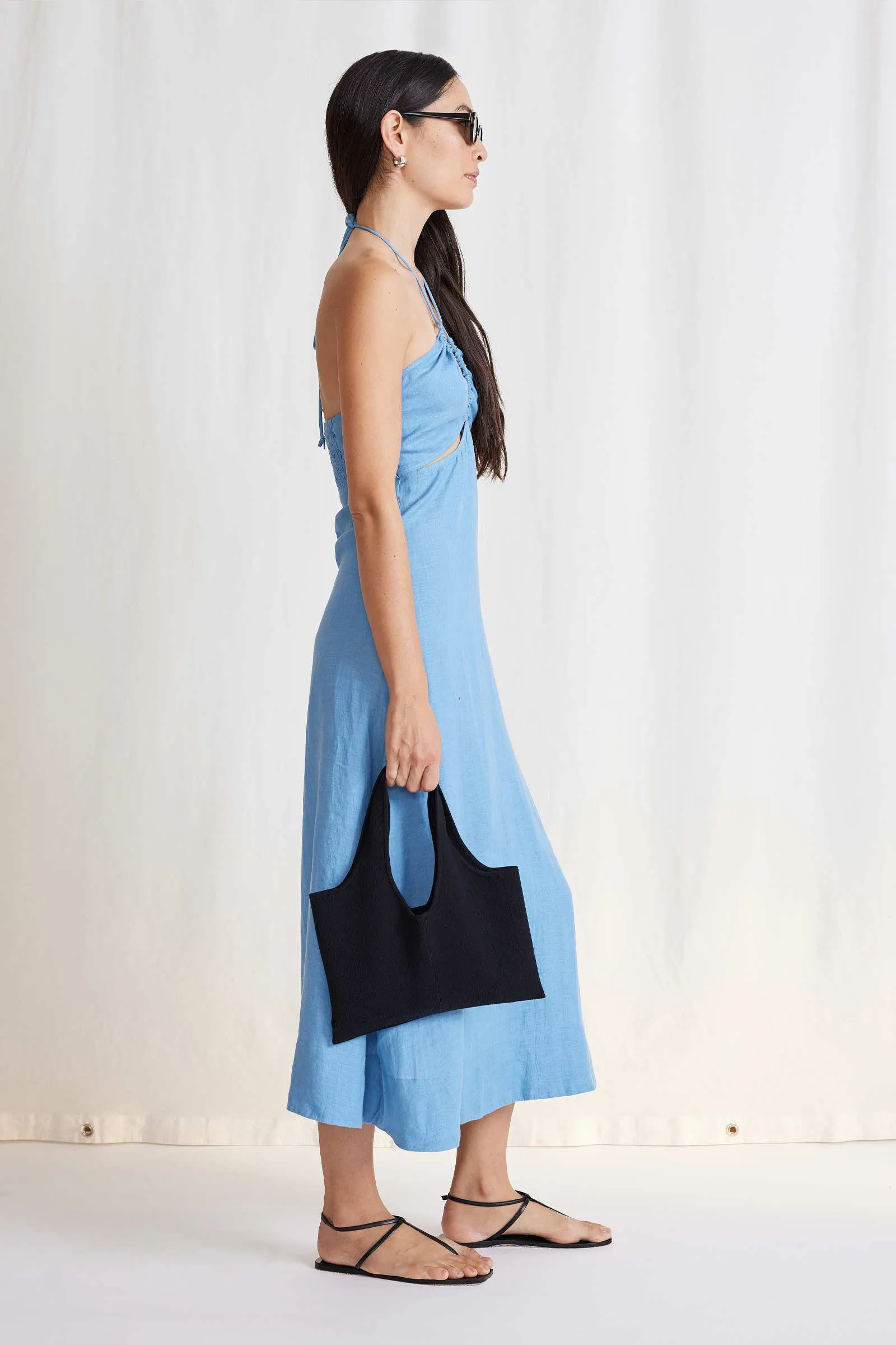 ELI CUT-OUT MAXI DRESS IN ROBIN BLUE