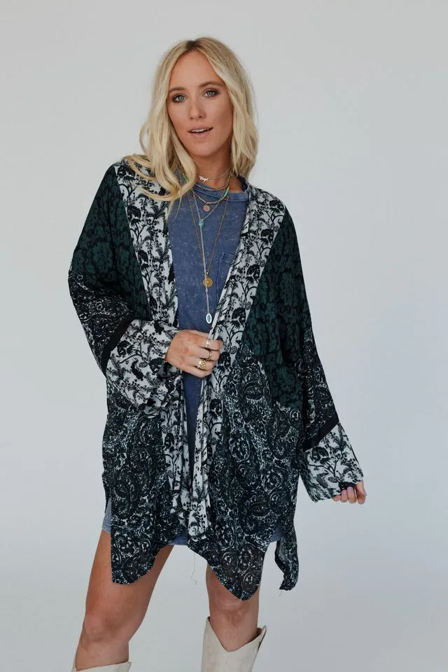 Free Spirit Floral Kimono - Olive