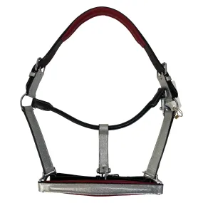 Halter Ego 'Holiday' Leather Halter in Silver Glitter/Burgundy - X-Full