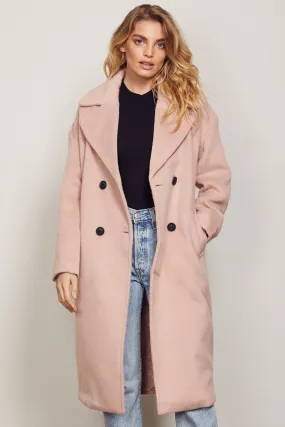 Hudson Double Breasted Soft Blush Coat