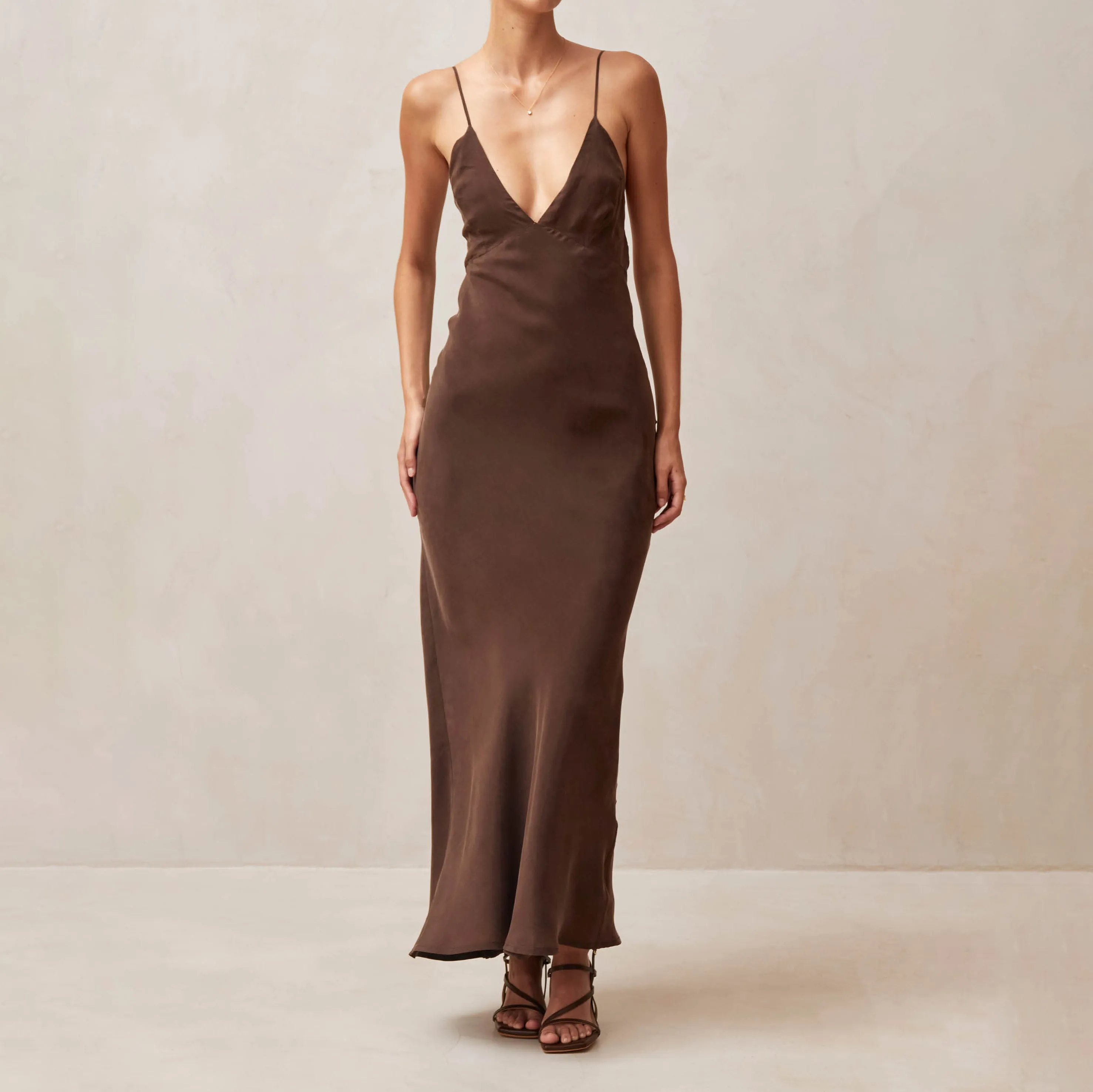 Island Brown Midi Dress