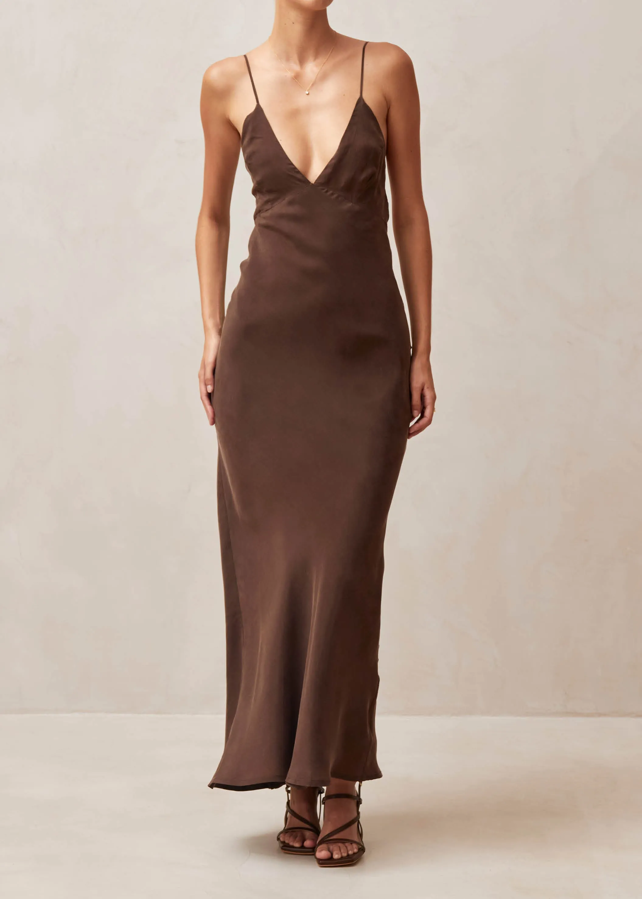 Island Brown Midi Dress