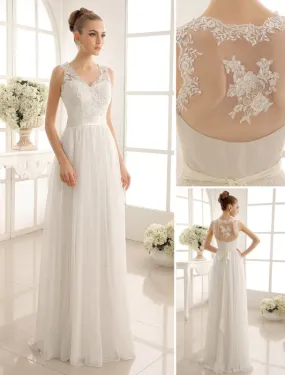 Ivory Wedding Dress Lace Sash Bow Sequins Wedding Gown Exclusive