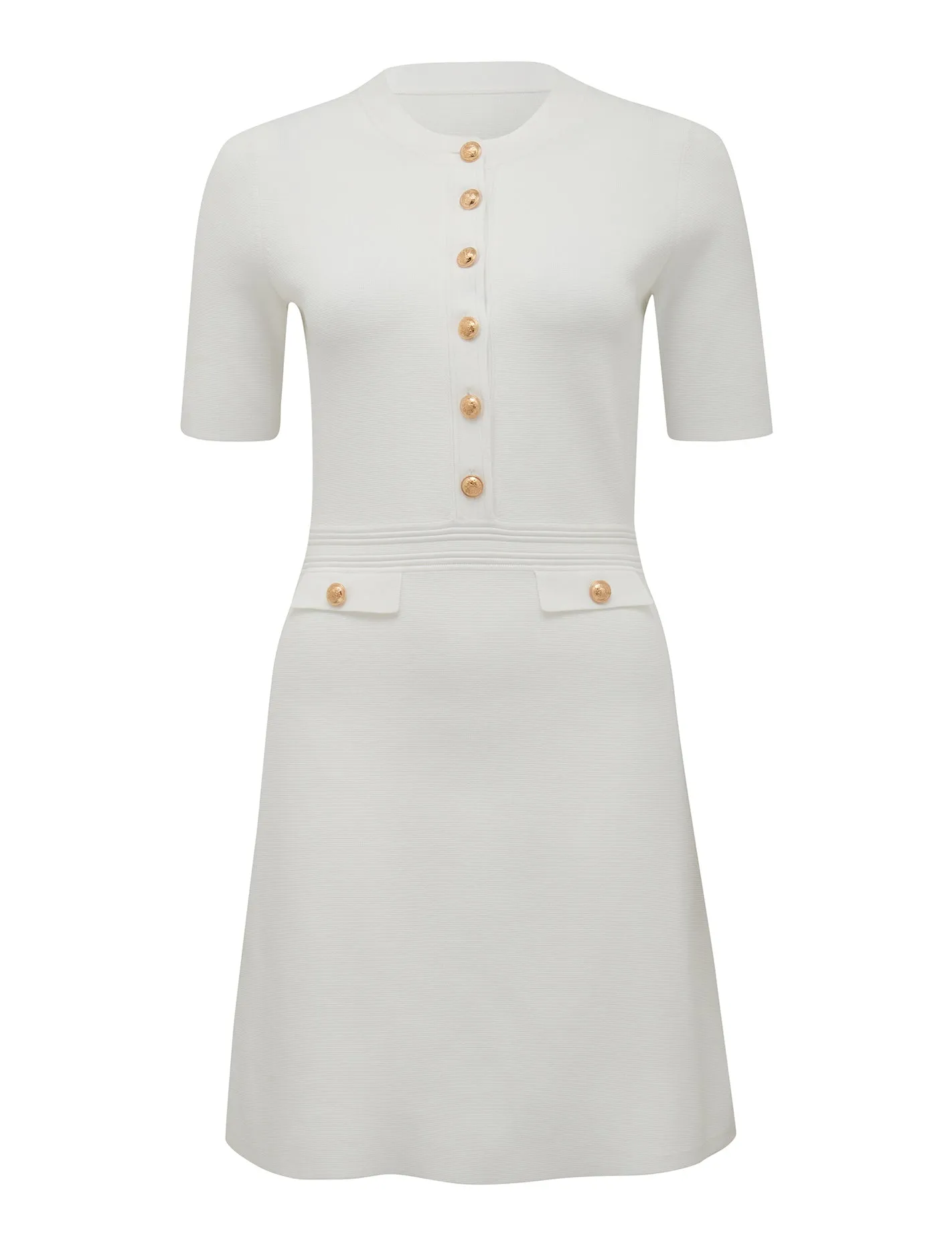 Karina Crepe Polo Collar Knit Dress