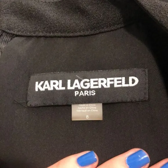 KARLLAGERFELD Black with Fringe Bottom Dress