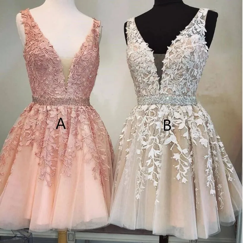 Lace Homecoming Dress with Pearls, Short Prom Dress ,Winter Formal Dress, Pageant Dance Dresses, Back To School Party Gown, PC0984