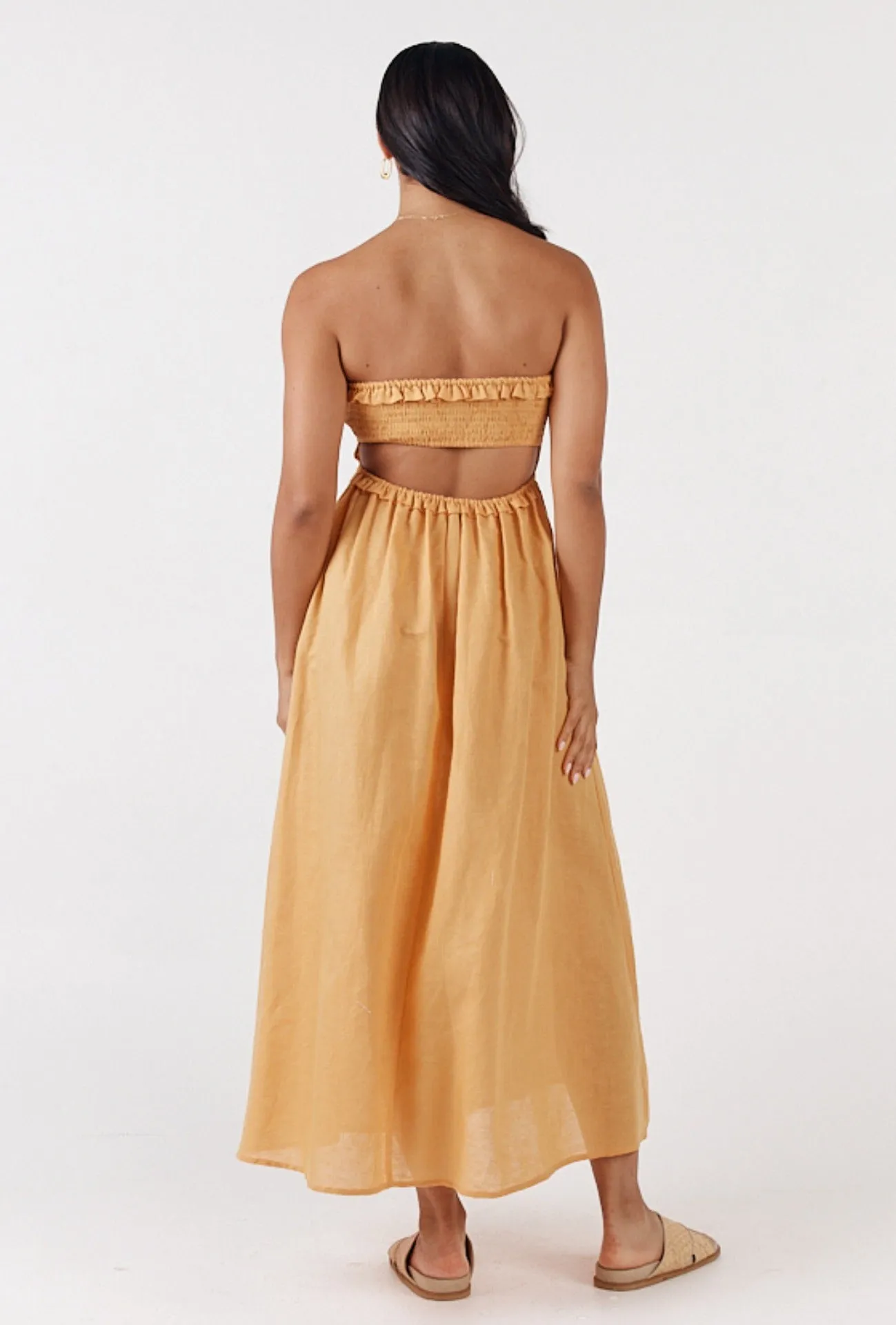 MAUI MIDI DRESS - APRICOT ORANGE