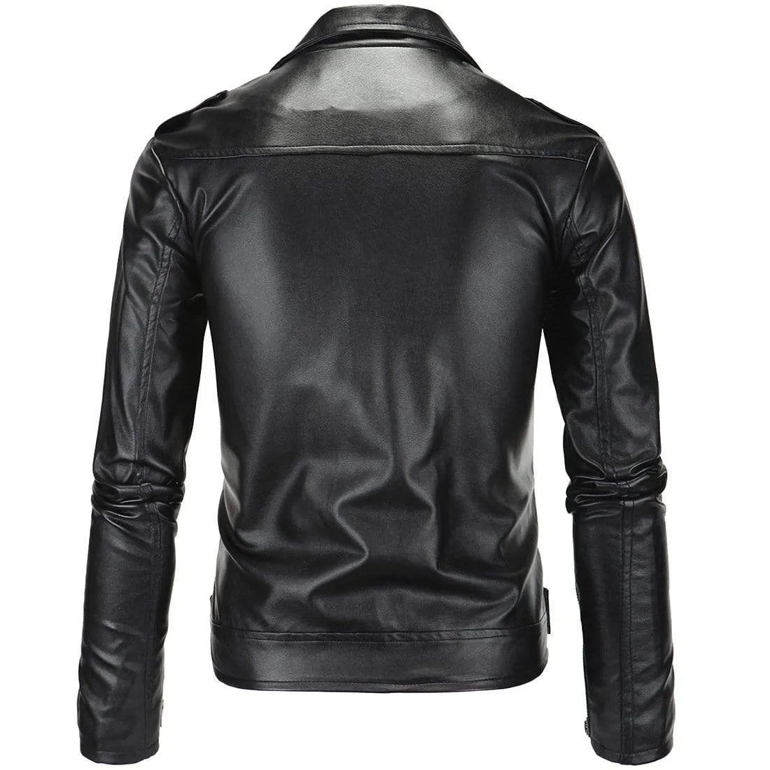 Men's Punk Lapel Front-zip Jackets With Strap