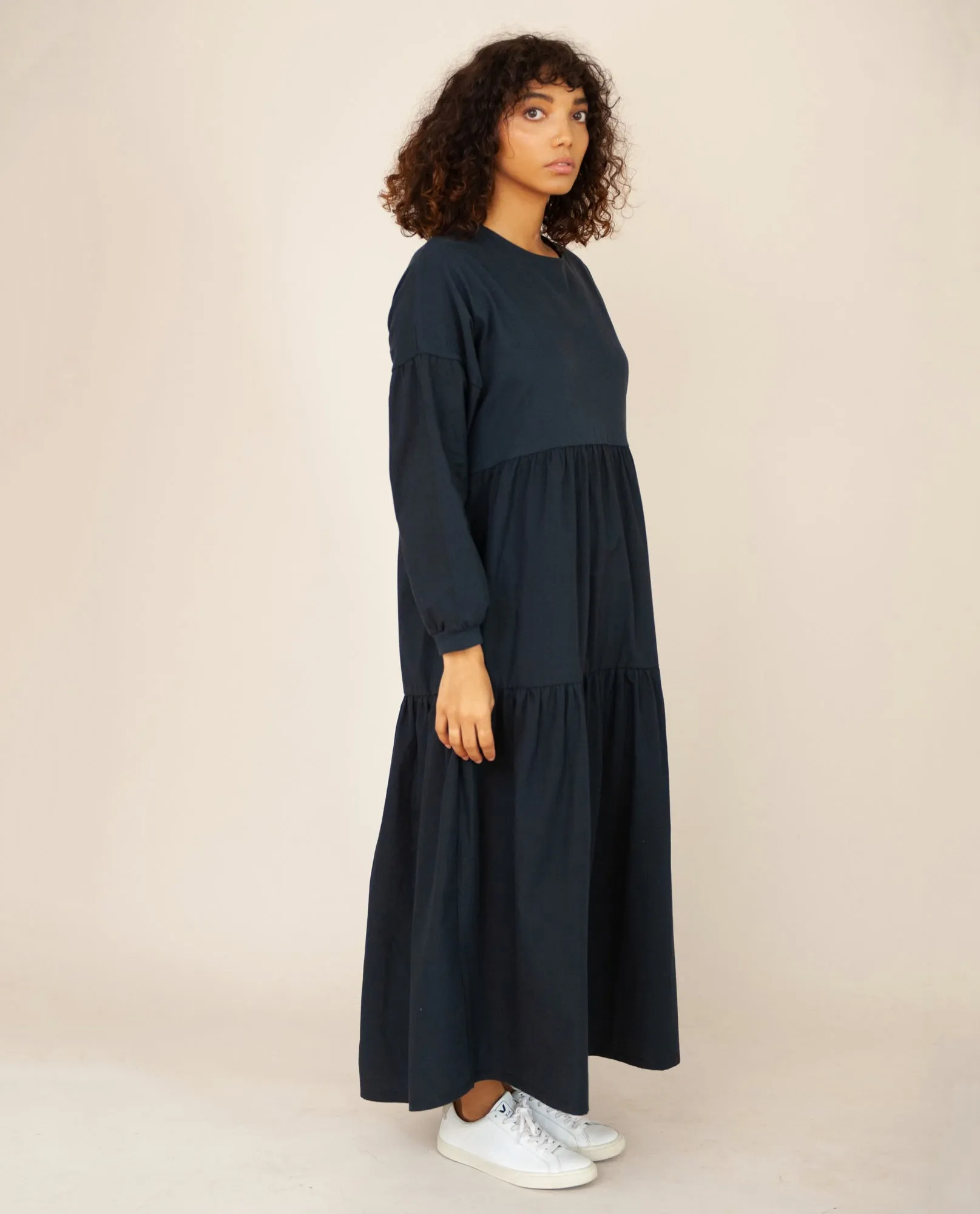 MIRABELLE Organic Cotton Dress In Deep Indigo