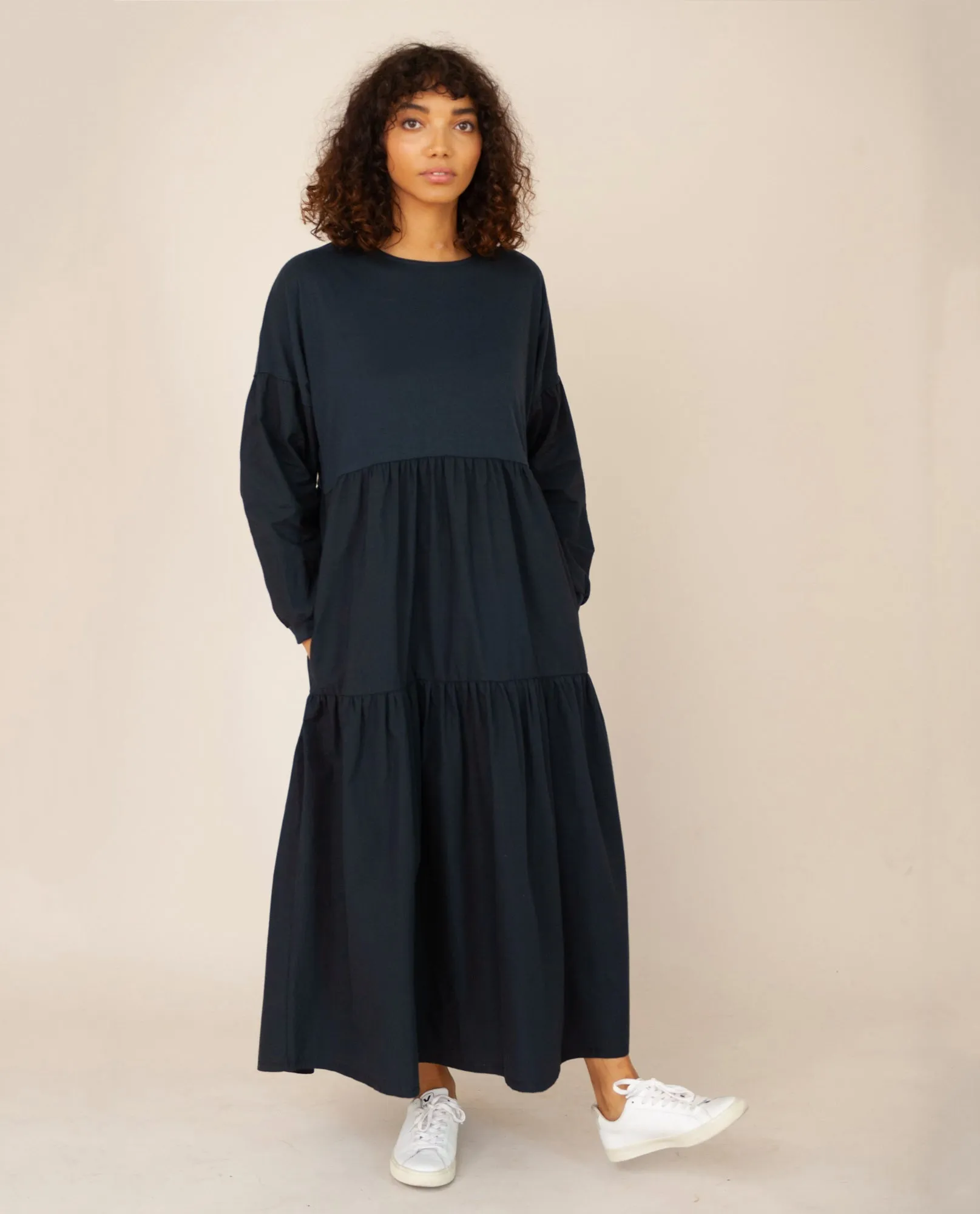 MIRABELLE Organic Cotton Dress In Deep Indigo