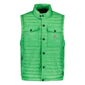 MONCLER GRENOBLE 'OLLON' FABRIC GILET GREEN