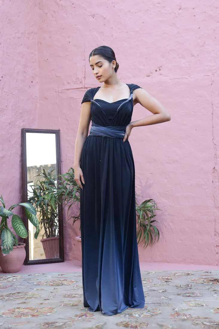 Nicole - Infinity Drape Ombre Maxi with Bustier (Final Sale)