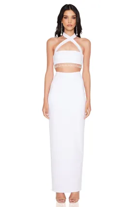 Nookie Chicane Midi Dress - White