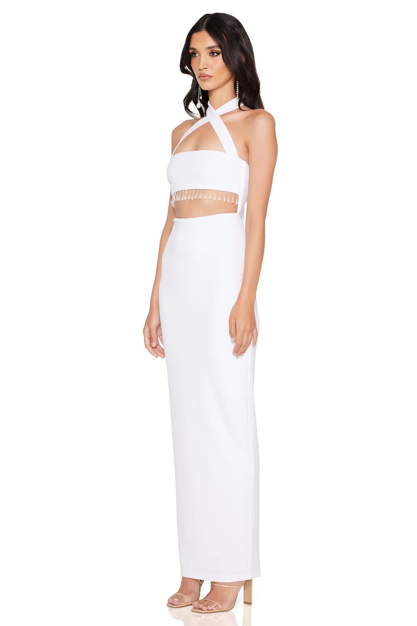 Nookie Chicane Midi Dress - White