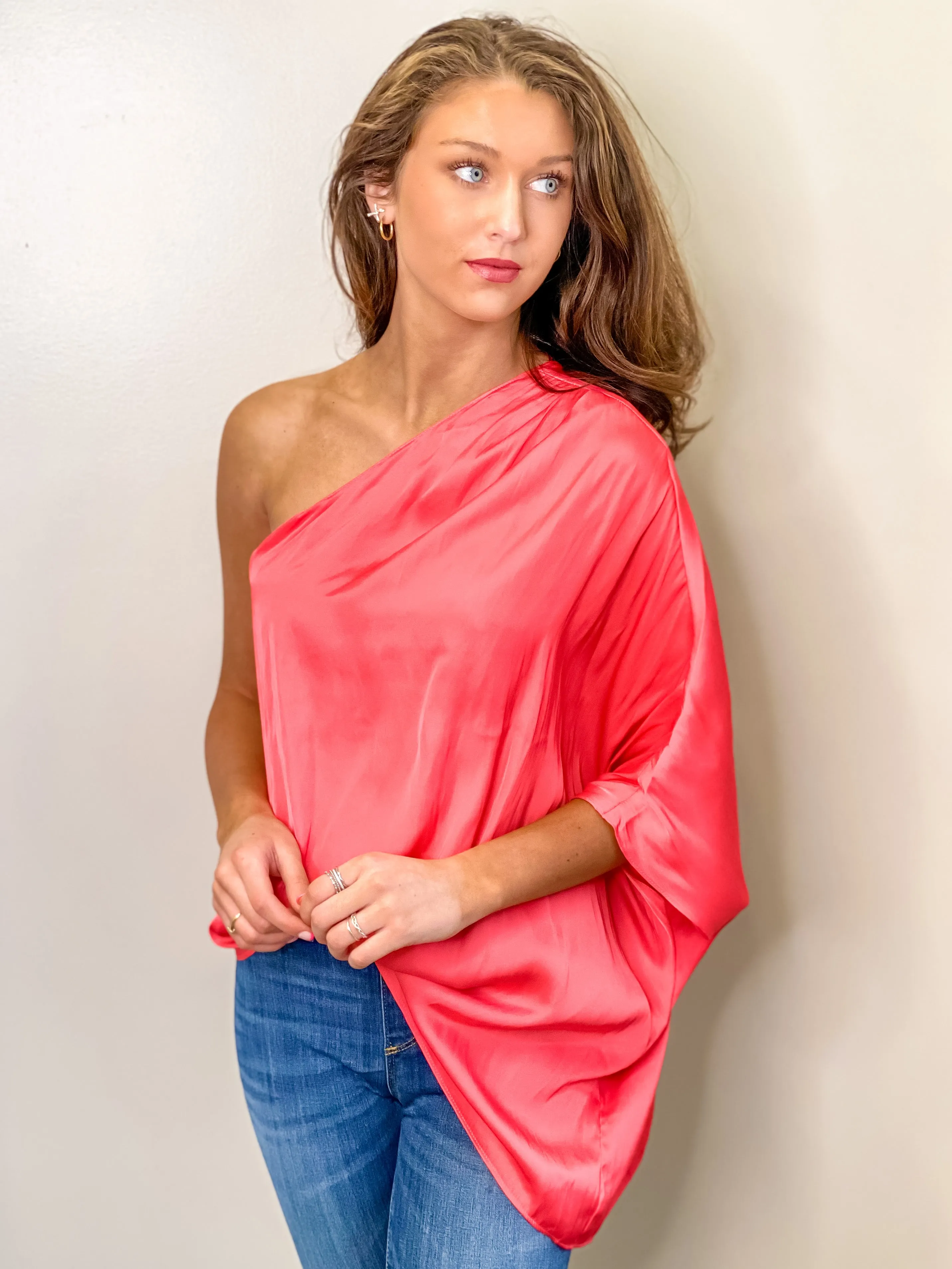 Norah One Shoulder Flowy Top