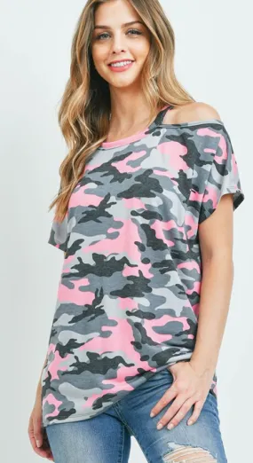 One Shoulder Camo- 2 Colors