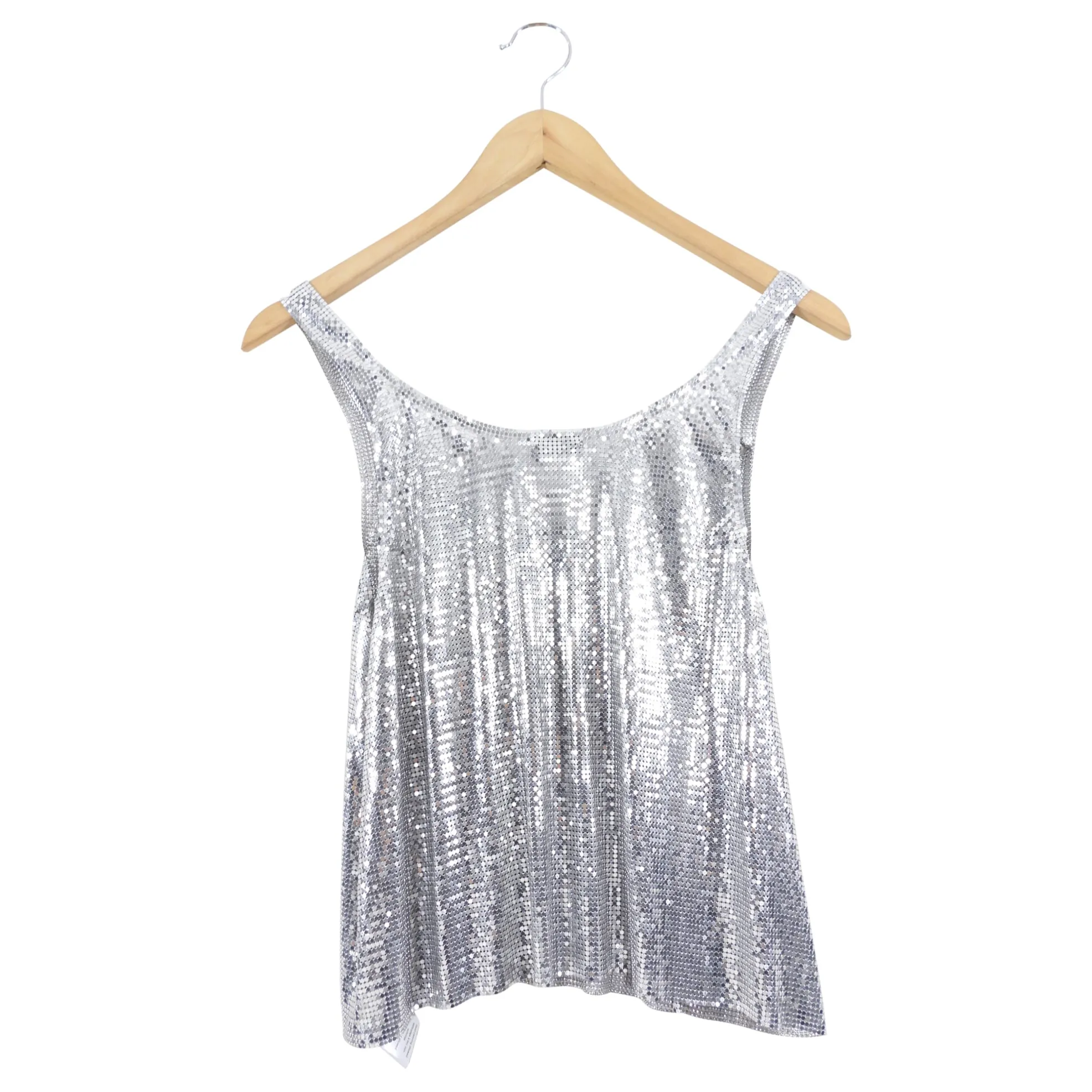 Paco Rabanne Silver Mesh Tank Top - FR38 / S