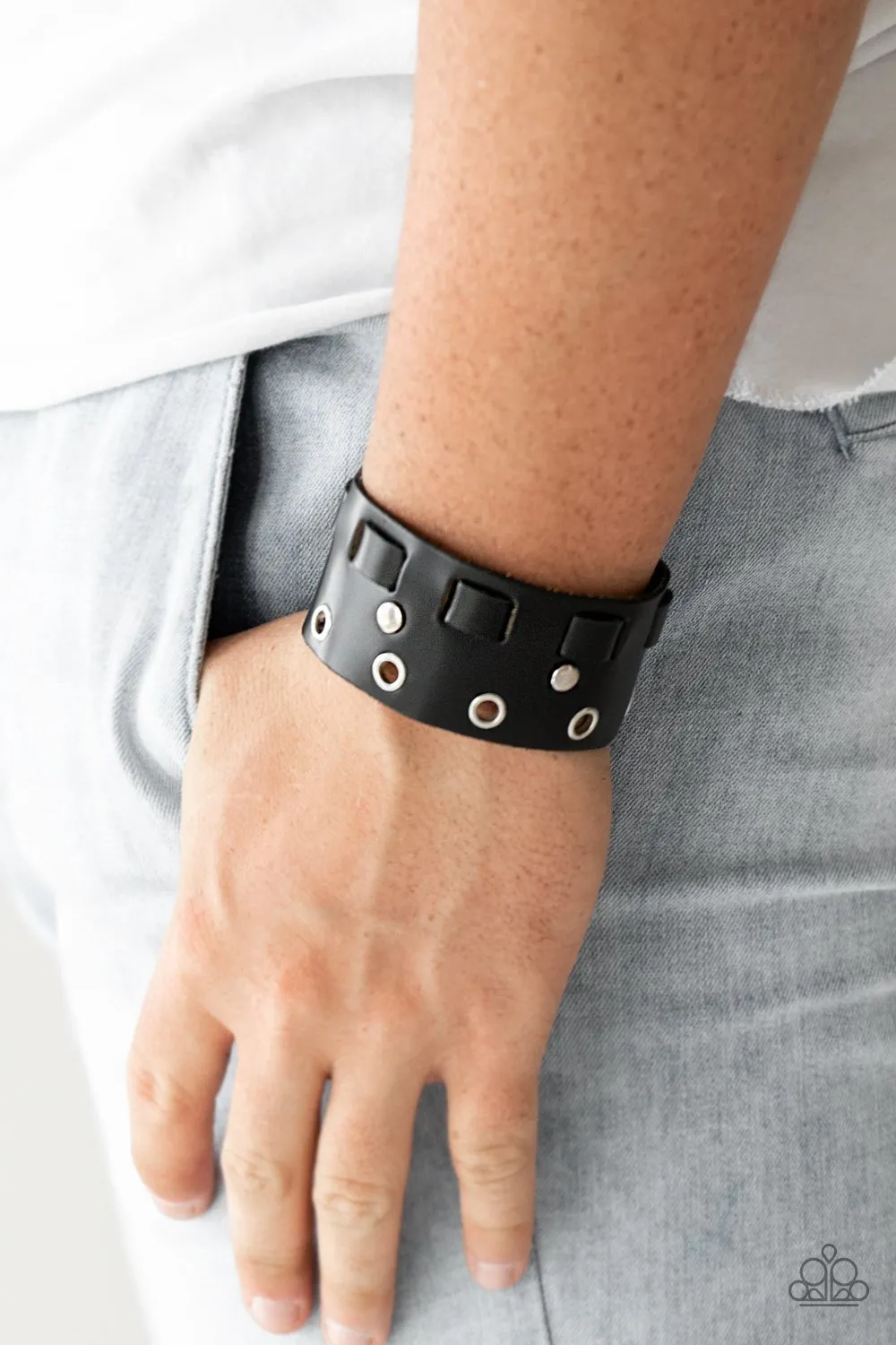 Paparazzi Mainstreet Motocross - Black Urban Bracelet