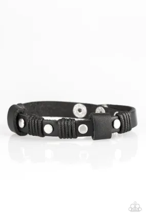 Paparazzi Road Burner - Black Urban Wrap Bracelet