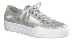 PAUL GREEN  5113  Metallic   Leather Platform Trainer