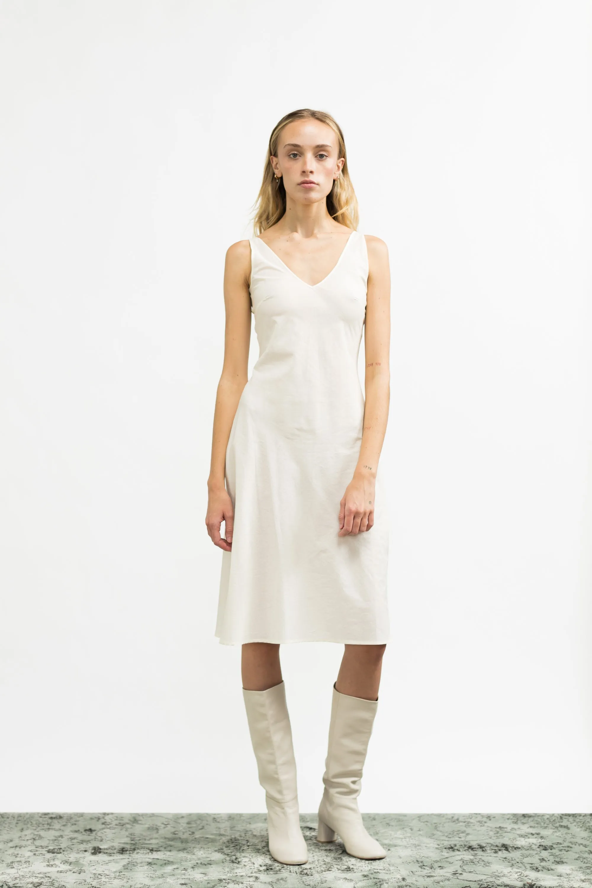 Portia Dress / Black   Milky White Broderie Anglaise Cotton