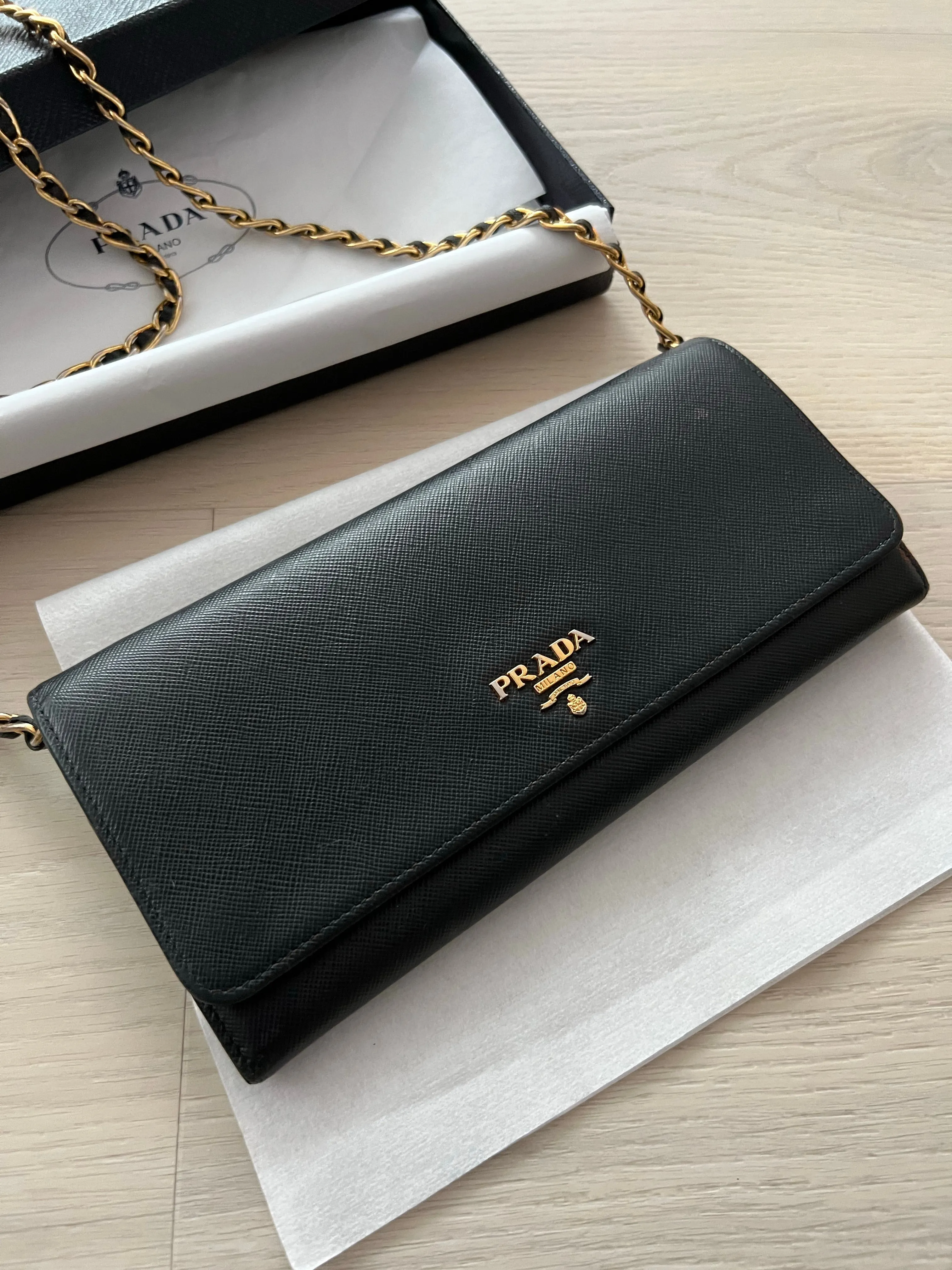 Prada Saffiano Wallet on Chain Bag