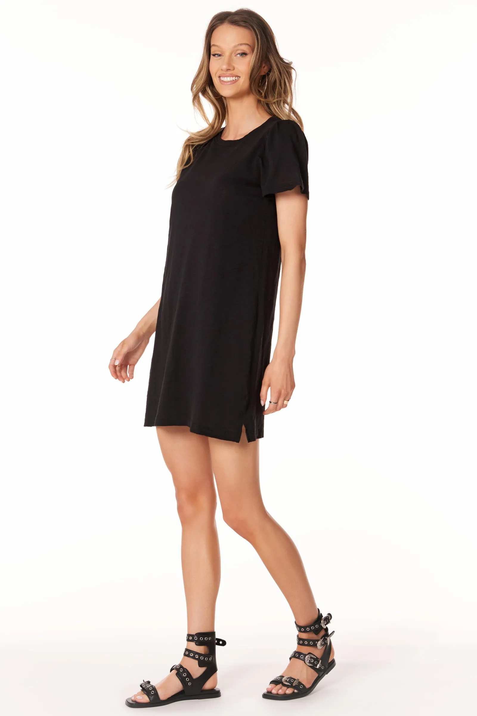 PUFF SLEEVE T-SHIRT DRESS