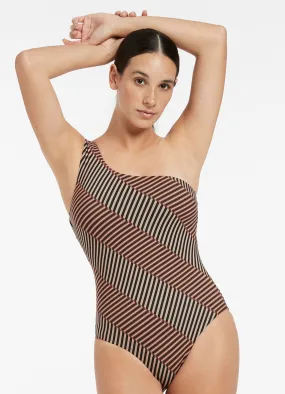 Raya One Shoulder One Piece - Tobacco