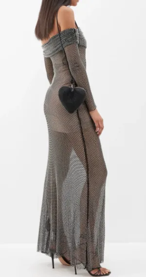 Rhinestone Fishnet Maxi Dress