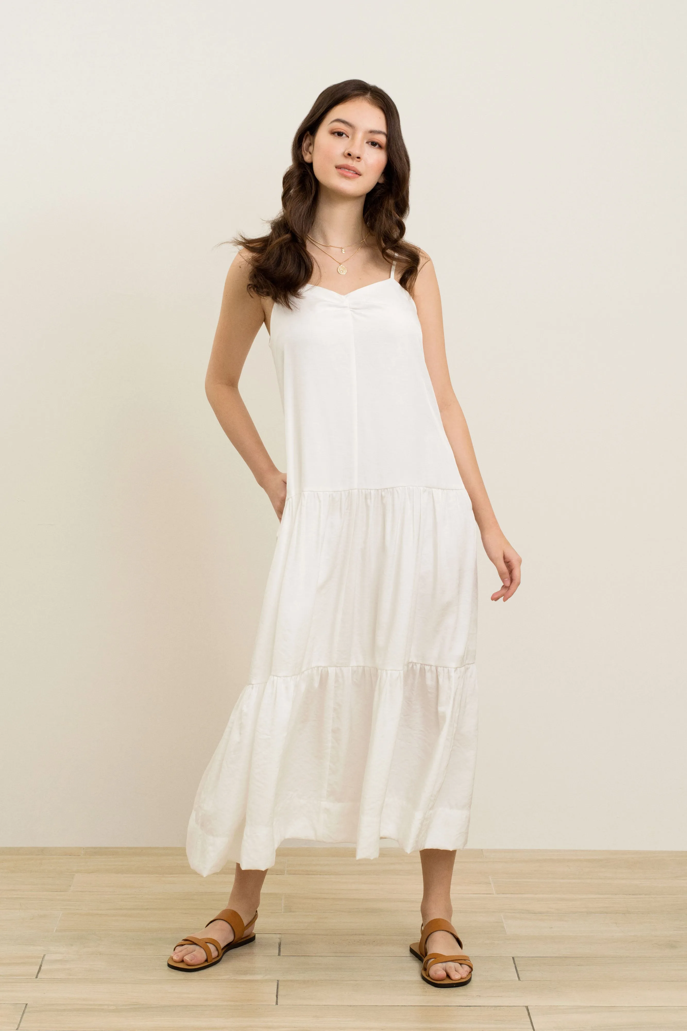 Sarah Slip Maxi Dress In White