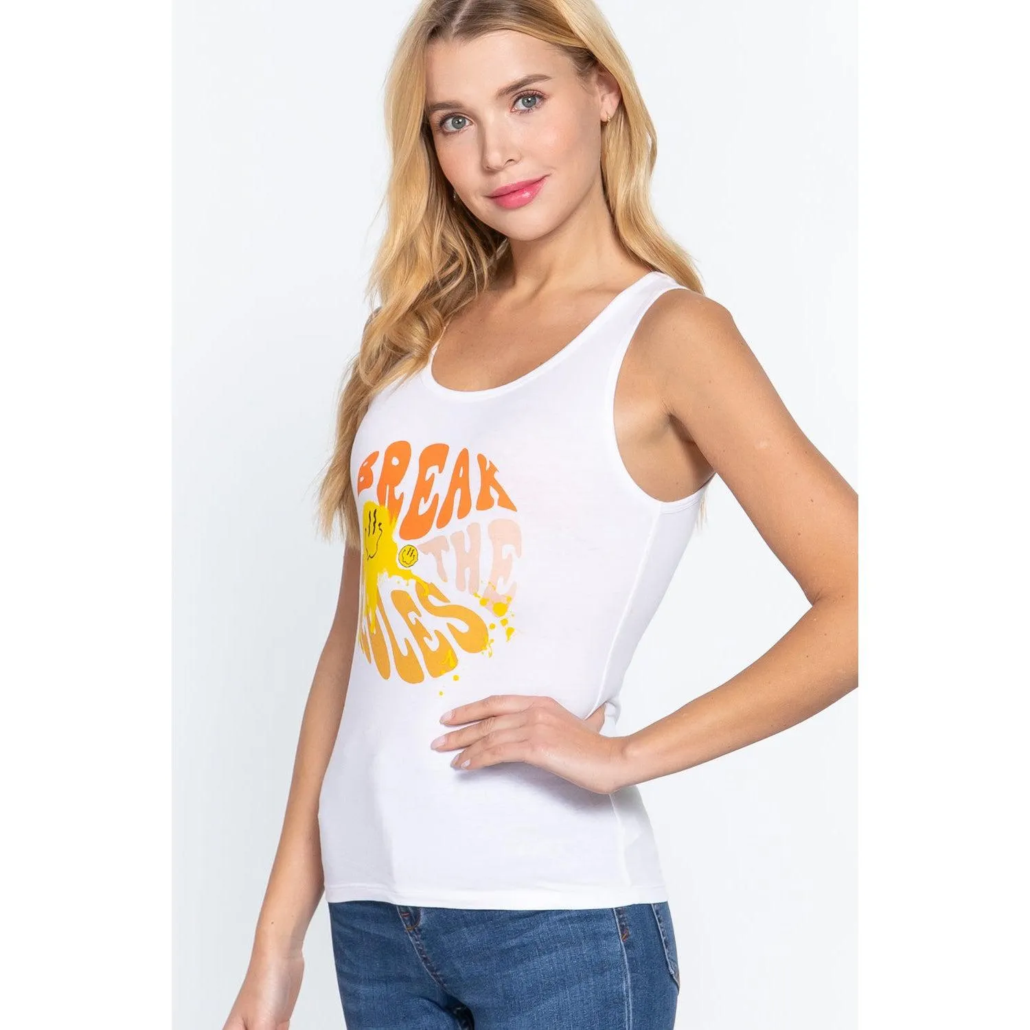 Screen Print Knit Tank Top