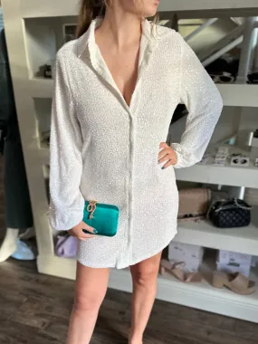 Sequin Shirt Mini Dress