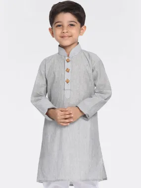 VASTRAMAY Boy's Grey Handloom Pure Cotton Kurta