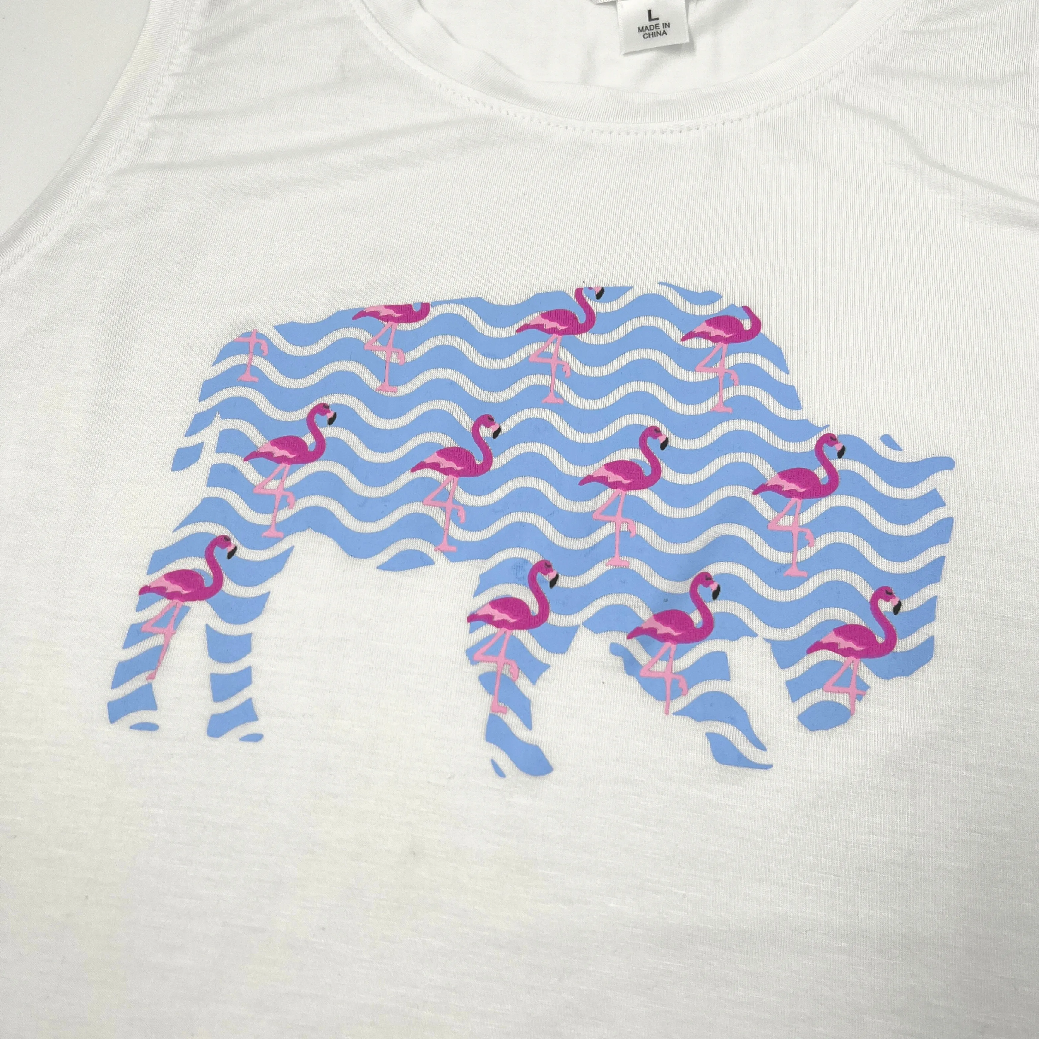 Women's BFLO With Flamingo and Water White Tank Top